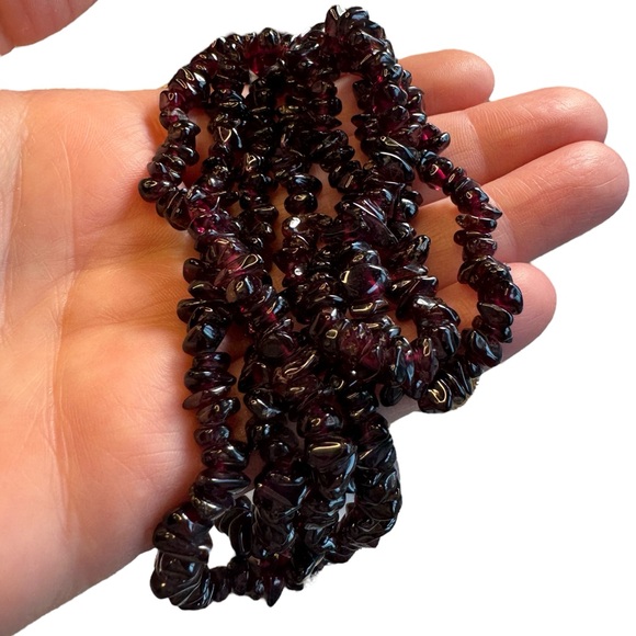 Vintage Garnet High quality chip necklace 34” - Picture 4 of 7